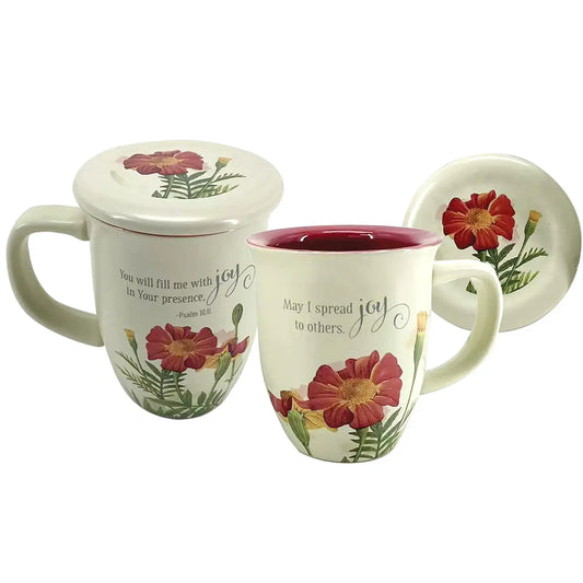 Crimson Flower Mug & Coaster Set